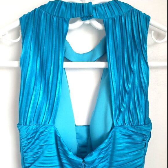 Sleeveless Formal Dress-blue - Picture 3 of 5